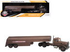 1955 Peterbilt 281 "Needlenose" Tractor with Tanker Trailer Brown (Weathered) "Duel" (1971) Movie 1/43 Diecast Model by Big Rig Replicas