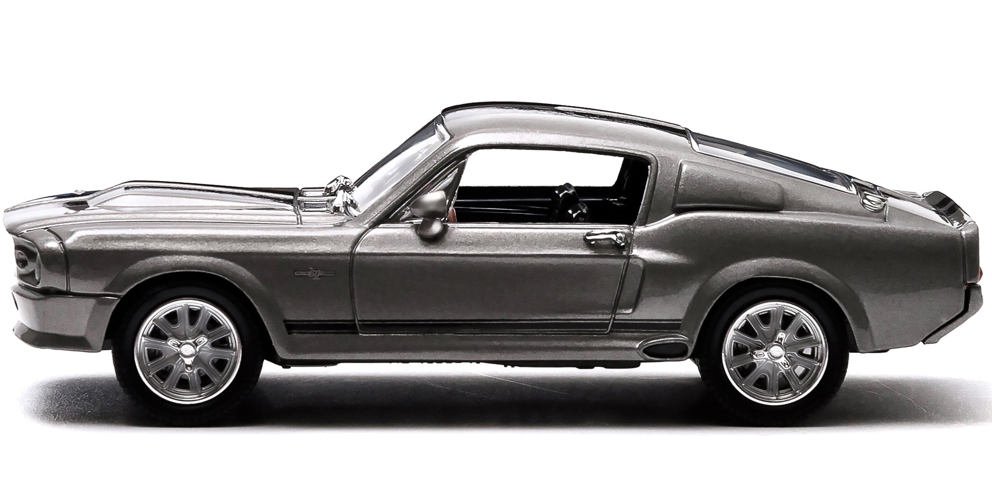 1967 Ford Mustang Custom "Eleanor" Gray Metallic with Black Stripes "Gone in 60 Seconds" (2000) Movie 1/43 Diecast Model Car by Greenlight