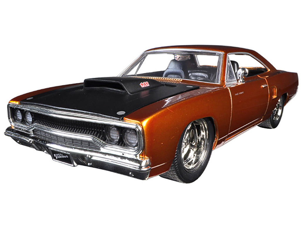 Dom's 1970 Plymouth Road Runner Copper with Black Hood "Fast & Furious 7" (2015) Movie 1/24 Diecast Model Car by Jada