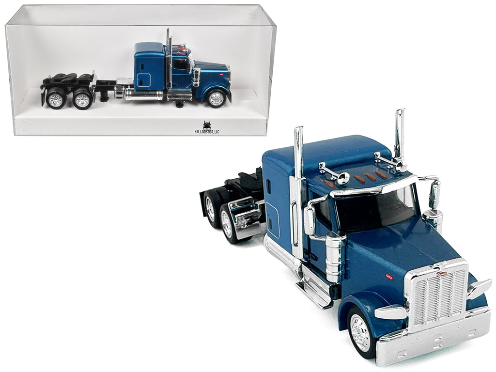 Peterbilt 589 Truck with 72 Inch Sleeper Blue Metallic 1/87 (HO) Plastic Model Car by HO Logistics