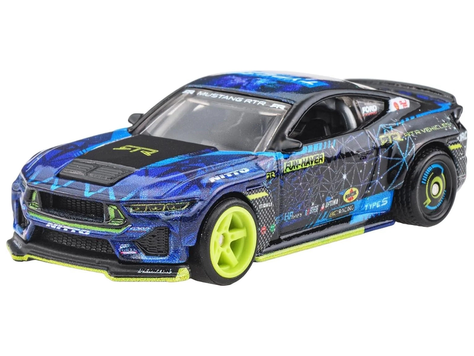 2024 Ford Mustang RTR Spec 5-FD Dark Blue with Graphics "Circuit Legends" Series Diecast Model Car by Hot Wheels