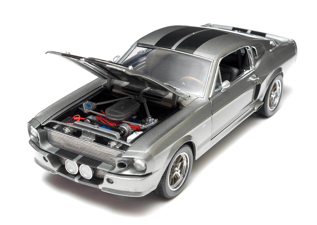 1967 Ford Mustang Custom "Eleanor" Gray Metallic with Black Stripes "Gone in 60 Seconds" (2000) Movie 1/18 Diecast Model Car by Greenlight