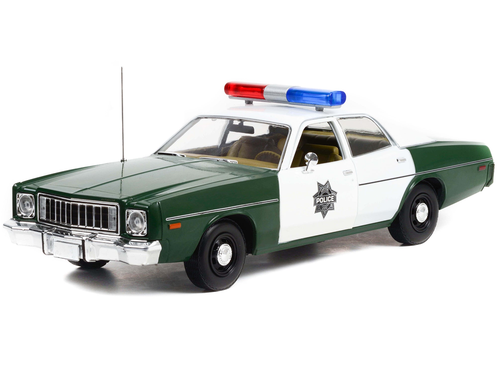 1975 Plymouth Fury Green and White "Capitol City Police" 1/18 Diecast Model Car by Greenlight